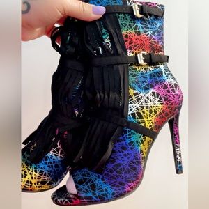 New heeled boots open toes.